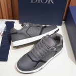 DIOR B27 Uptown Low-Top Sneaker 3SN272AFD H820 in dark grey grained calfskin with Dior Gravity leather, single side view