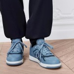 DIOR B27 Uptown Low-Top Sneaker 3SN272AFD H50B in light blue grained calfskin with Dior Gravity leather, single side view