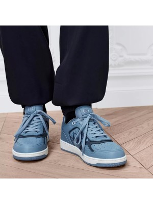 DIOR B27 Uptown Low-Top Sneaker Light Blue Grained Calfskin & Dior Gravity Leather 3SN272AFD H50B – Luxury Designer Shoes