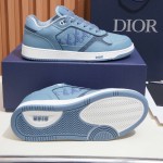 DIOR B27 Uptown Low-Top Sneaker 3SN272AFD H50B in light blue grained calfskin with Dior Gravity leather, single side view