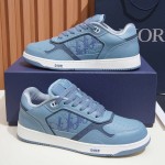 DIOR B27 Uptown Low-Top Sneaker 3SN272AFD H50B in light blue grained calfskin with Dior Gravity leather, single side view