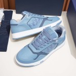 DIOR B27 Uptown Low-Top Sneaker 3SN272AFD H50B in light blue grained calfskin with Dior Gravity leather, single side view