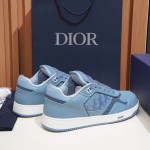 DIOR B27 Uptown Low-Top Sneaker 3SN272AFD H50B in light blue grained calfskin with Dior Gravity leather, single side view