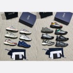 DIOR B30 Deep Gray Burgundy Mesh and Calfskin Sneakers for Men and Women