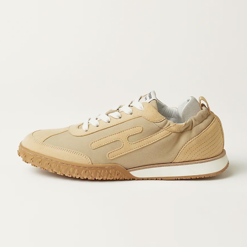 Hermes Jet sneakers women yellow Jaune Calisson Jaune Malawi side view