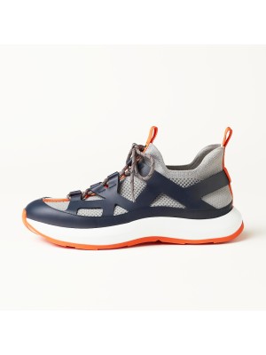 HERMES Katana Sneakers H251981ZH68400 Gris Silex Marine – Men’s Luxury Grey & Navy Sport Sneakers