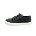 HERMES black leather low-top sneakers unisex luxury shoes