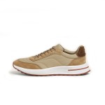 Loro Piana Week End Walk Sneker FAP9780-H785 Beige Leather Sneakers Loro Piana Week End Walk Sneker FAP9780-H785 Beige Leather Sneakers Front View