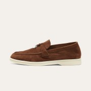 Loro Piana Summer Charms Walk Loafer FAE5444-E424 Saddle-Brown Women's Luxury Designer Flats