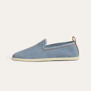 Loro Piana Venice Walk Loafer Men’s Shoes – Brisk Blue Suede Luxury Slip-On FAN1318-W1H1