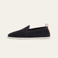 Loro Piana Venice Walk Loafer Men’s Shoes Black Figs – Luxury Suede Slip-On FAN1318-W1CQ