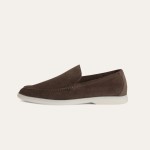 Loro Piana Summer Walk Loafer FAE8124-MD84 Warm Gray Unisex Comfort Shoes Front View