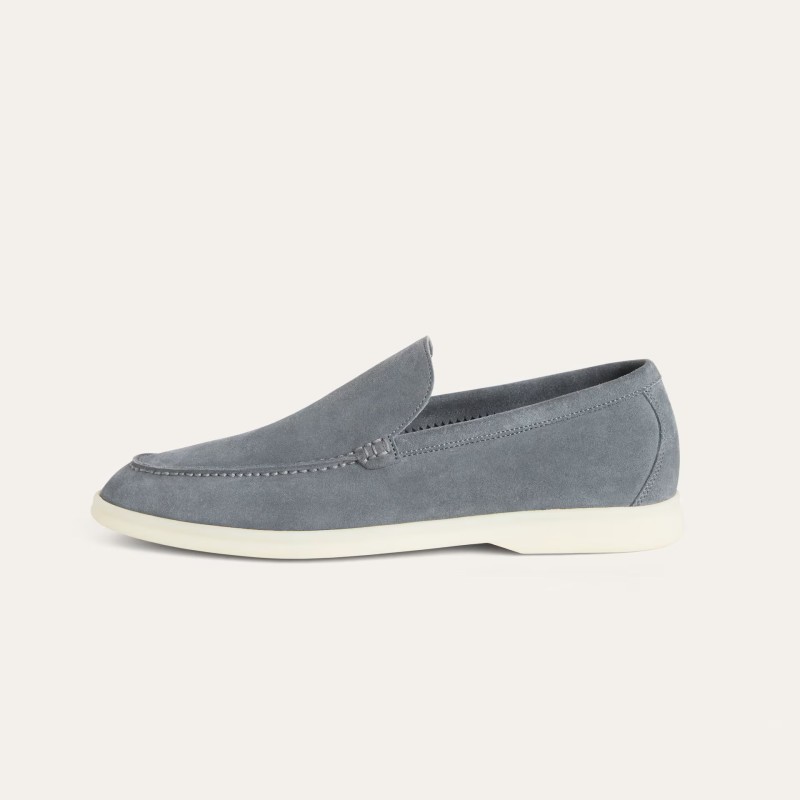 Loro Piana Summer Walk Loafer FAE8124-60JF Frozen Blue Unisex Comfort Shoes Front View