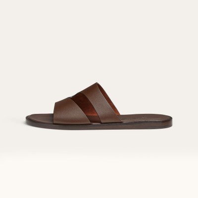 Loro Piana Pilat Plain Walk Sandal FAP1185-H0JF Dark Moka | Men's Designer Comfort Sandals