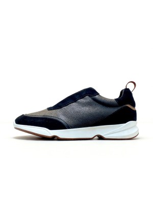 Loro Piana Modular Walk Sneaker FAL6187 Black Leather & Suede – Luxury Low-Top Sneakers