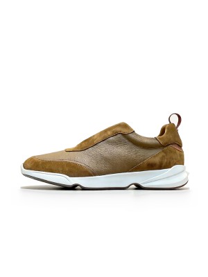 Loro Piana Modular Walk Sneaker FAL6187 Camel Tan Leather & Suede – Luxury Low-Top Sneakers