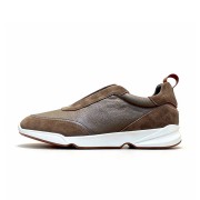 Loro Piana Modular Walk Sneaker FAL6187 Dark Brown Leather & Suede – Luxury Low-Top Sneakers