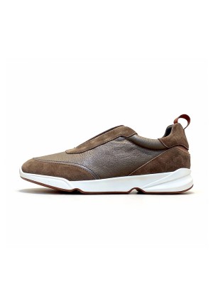 Loro Piana Modular Walk Sneaker FAL6187 Dark Brown Leather & Suede – Luxury Low-Top Sneakers