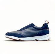 Loro Piana Modular Walk Sneaker FAL6187 Navy Blue Leather & Suede – Luxury Low-Top Sneakers