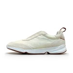 Loro Piana Modular Walk Sneaker FAL6187 in white leather and suede with a chunky sculpted sole, single side view