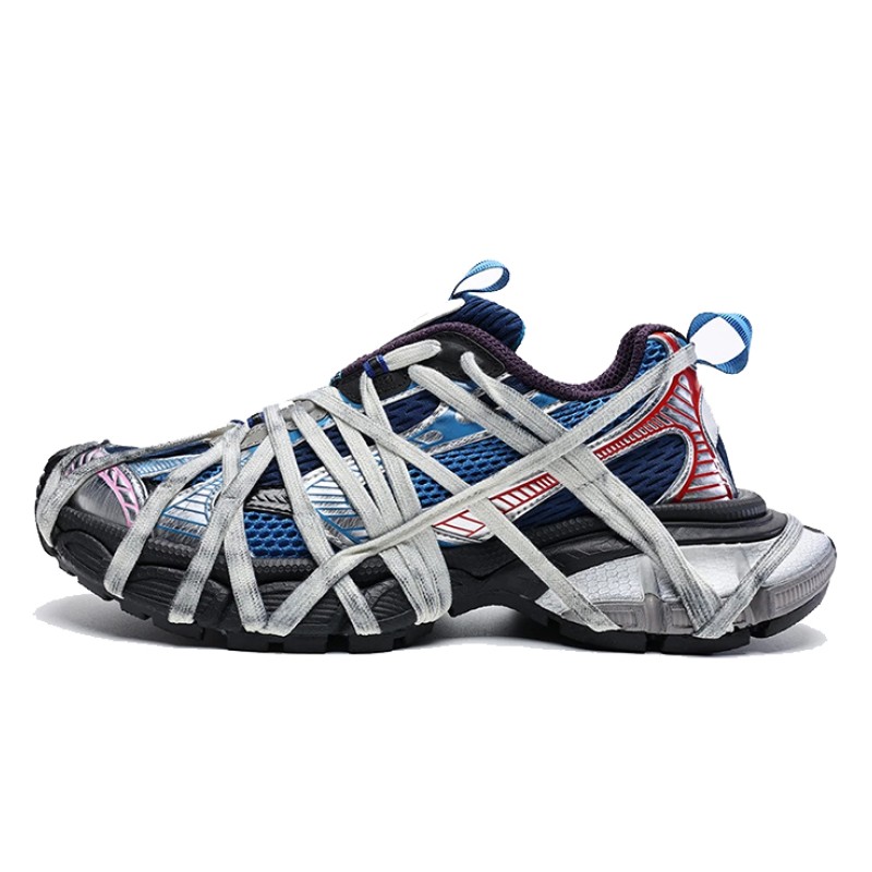 Balenciaga Runner Kith Four.Color 7.0 - Bold Multi-Color Blue Sneakers with Futuristic Design