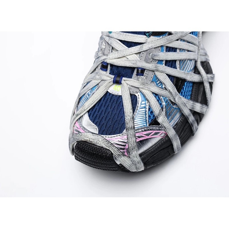 Balenciaga Runner Kith Four.Color 7.0 - Bold Multi-Color Blue Sneakers with Futuristic Design