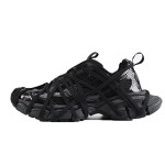 Balenciaga Runner Kith Four.Color 7.0 - All-Black Futuristic Sneakers with Strap Design