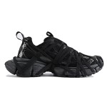 Balenciaga Runner Kith Four.Color 7.0 - All-Black Futuristic Sneakers with Strap Design