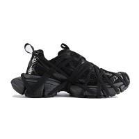 Balenciaga Runner Kith Four.Color 7.0 - All-Black Futuristic Sneakers with Bold Strap Design for Street Style