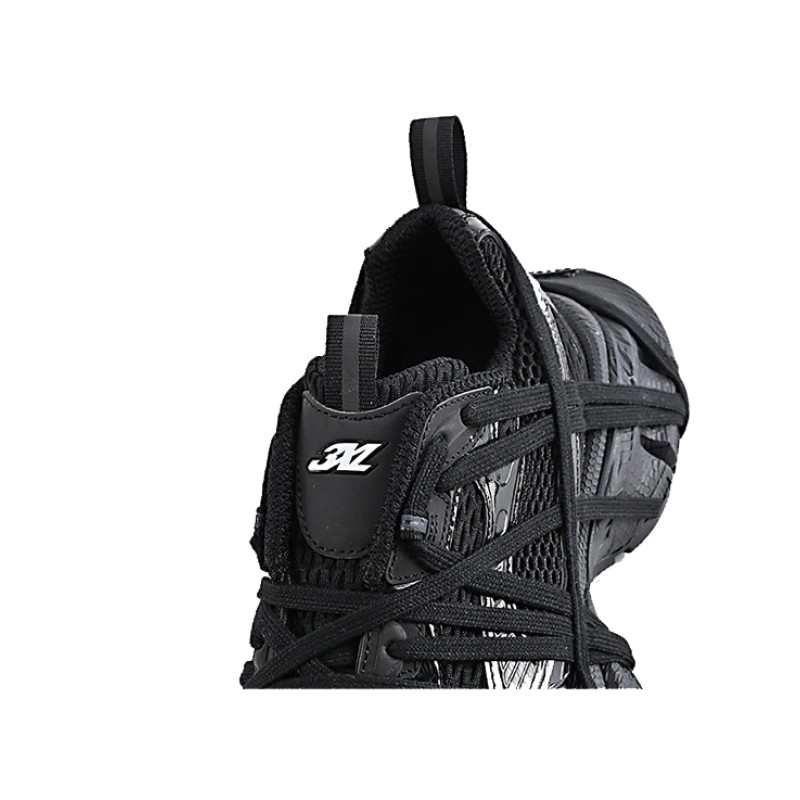 Balenciaga Runner Kith Four.Color 7.0 - All-Black Futuristic Sneakers with Strap Design