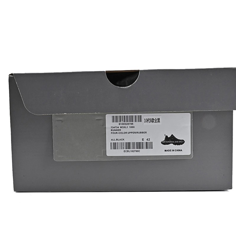 Balenciaga Runner Kith Four.Color 7.0 - All-Black Futuristic Sneakers with Strap Design