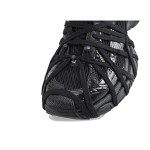 Balenciaga Runner Kith Four.Color 7.0 - All-Black Futuristic Sneakers with Strap Design