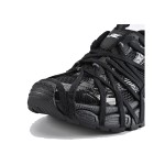 Balenciaga Runner Kith Four.Color 7.0 - All-Black Futuristic Sneakers with Strap Design