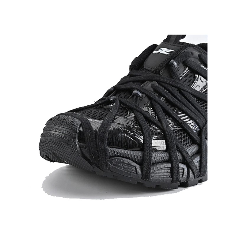 Balenciaga Runner Kith Four.Color 7.0 - All-Black Futuristic Sneakers with Strap Design