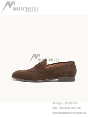 Loro Piana Loafer FAO9641_H026 Chocolate Suede – Italian Luxury Slip-On Shoes