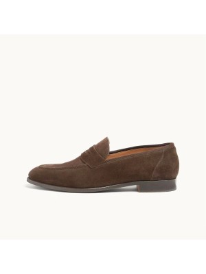 Loro Piana Loafer FAO9641_H026 Chocolate Suede – Italian Luxury Slip-On Shoes