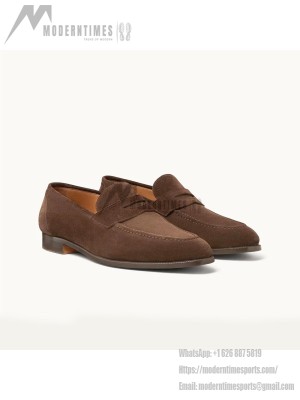 Loro Piana Loafer FAO9641_H026 Chocolate Suede – Italian Luxury Slip-On Shoes
