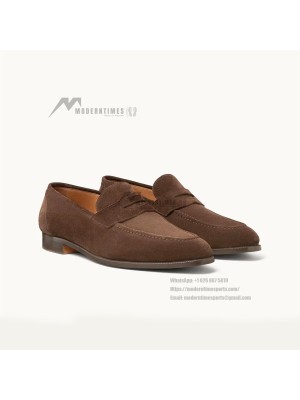 Loro Piana Loafer FAO9641_H026 Chocolate Suede – Italian Luxury Slip-On Shoes