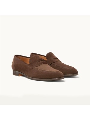 Loro Piana Loafer FAO9641_H026 Chocolate Suede – Italian Luxury Slip-On Shoes