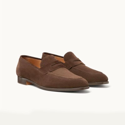 Loro Piana Loafer FAO9641_H026 Chocolate Suede – Italian Luxury Slip-On Shoes