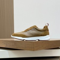 Loro Piana Modular Walk Sneaker FAL6187 Camel Tan Leather & Suede – Luxury Low-Top Sneakers