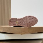 Loro Piana Modular Walk Sneaker FAL6187 in camel tan leather and suede with a chunky sculpted sole, single side view