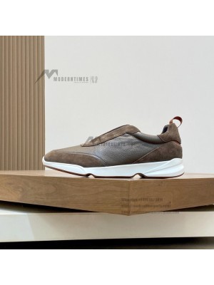 Loro Piana Modular Walk Sneaker FAL6187 Dark Brown Leather & Suede – Luxury Low-Top Sneakers