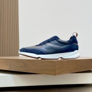 Loro Piana Modular Walk Sneaker FAL6187 Navy Blue Leather & Suede – Luxury Low-Top Sneakers