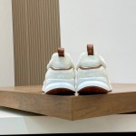 Loro Piana Modular Walk Sneaker FAL6187 in white leather and suede with a chunky sculpted sole, single side view
