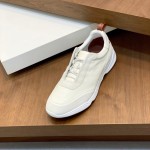 Loro Piana Modular Walk Sneaker FAL6187 in white leather and suede with a chunky sculpted sole, single side view