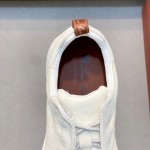Loro Piana Modular Walk Sneaker FAL6187 in white leather and suede with a chunky sculpted sole, single side view