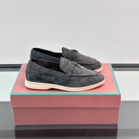 Loro Piana Summer Charms Walk Loafer FAL5899 Charcoal Grey Suede – Luxury Designer Loafers