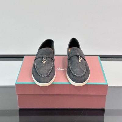 Loro Piana Summer Charms Walk Loafer FAL5899 Charcoal Grey Suede – Luxury Designer Loafers