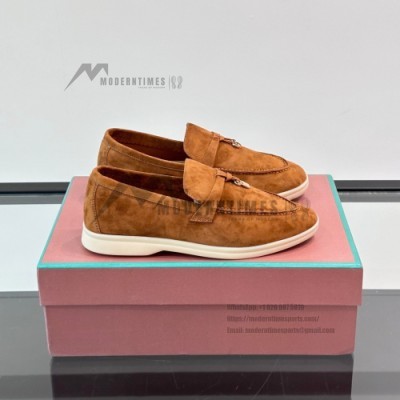 Loro Piana Summer Charms Walk Loafer FAL5899 Cognac Suede – Luxury Designer Loafers